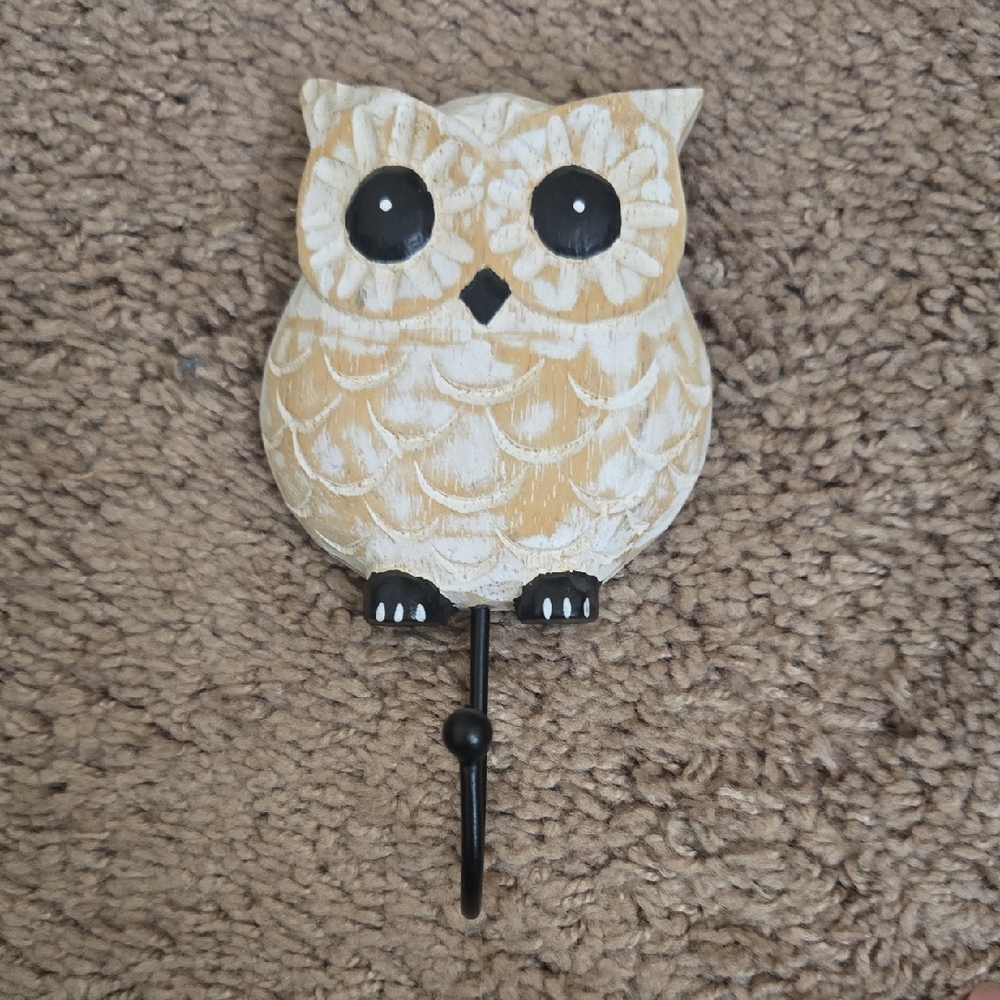 Owl Rustic Wall Hook Shabby Chik Decor Interior Cottage Coastal Academi NWT Copy
